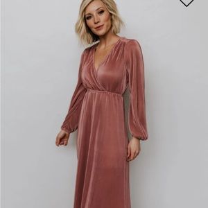 Baltic Born XS Venus Pleated Maxi Dress (Rose)